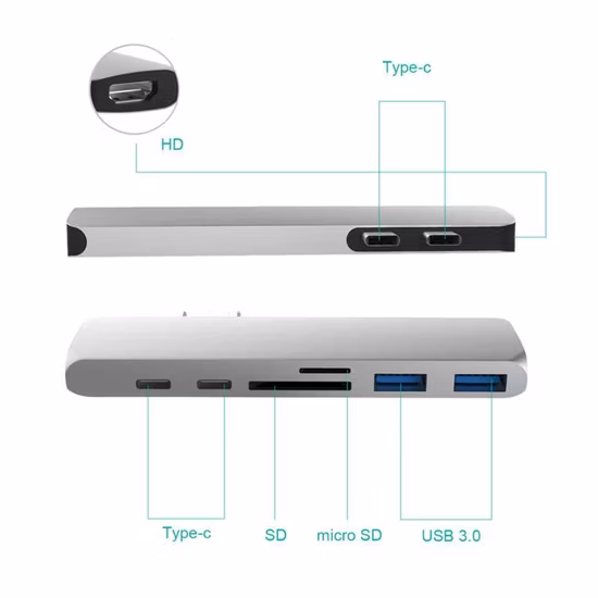 2023 Hot Sale USB High Speed Hub Type C to USB 4 Port Multi Splitter Adapter 4 in 1 USB 3.0 Hub OTG Type-C Hub for MacBook PRO PC Computer Accessories