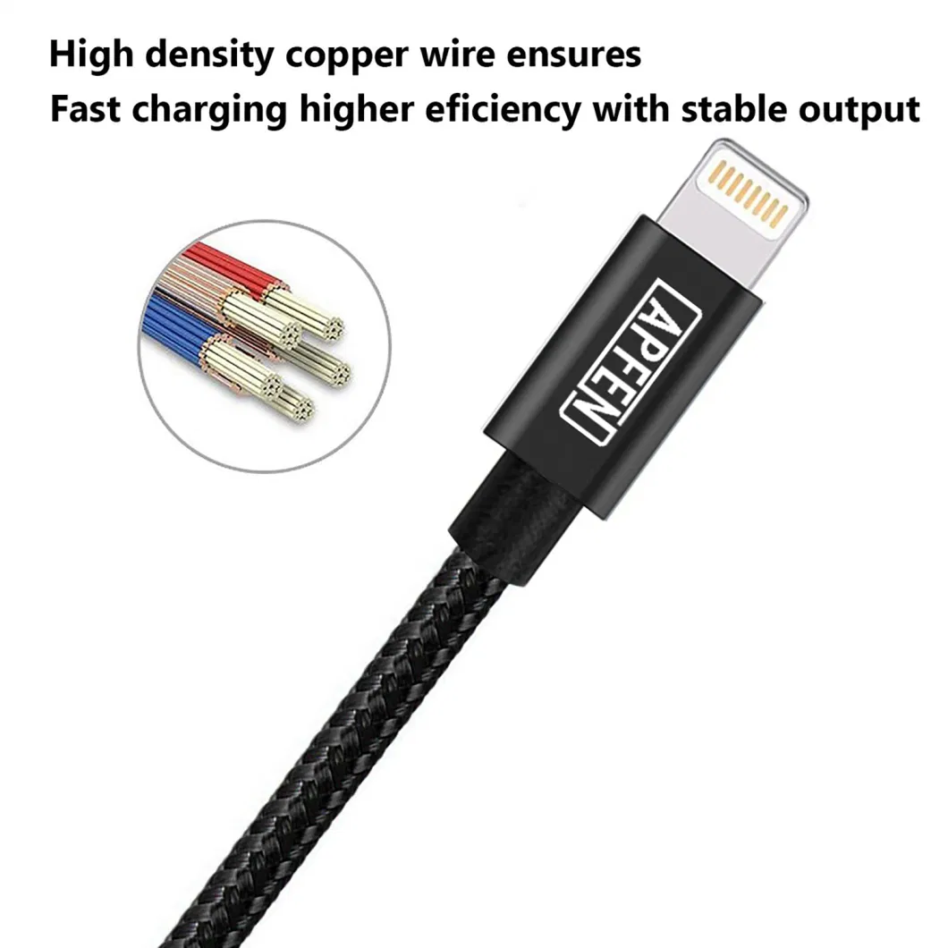 Durable Nylon Braided Fast Charger Lightning USB Cable for iPhone iPad 1m 2m 3m Cable Factory Phone Accessories