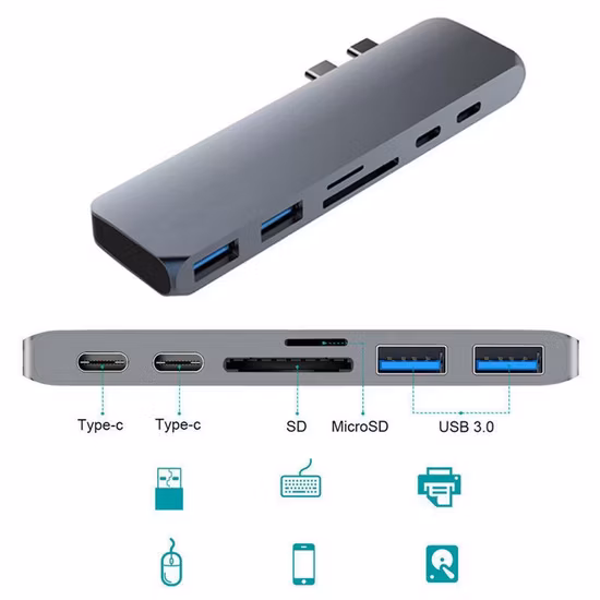 2023 Hot Sale USB High Speed Hub Type C to USB 4 Port Multi Splitter Adapter 4 in 1 USB 3.0 Hub OTG Type-C Hub for MacBook PRO PC Computer Accessories
